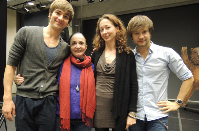 Friedemann Vogel, Marcia Haydée, Nadja Sellrup och Johannes Öhman. Fotograf Cristian Hillbom