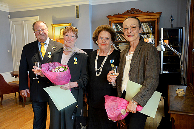 Terje Thoresen, Lillemor Blanc, stiftelens ordförande Birgitta Melander och Iskra Ring. Foto: Erika Sjöling