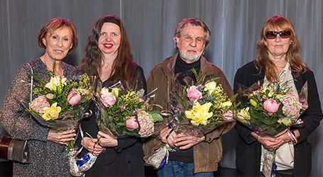 Konstnärsstipendier 2017. Eva Rydberg, Birgitta Egerbladh, Per Åhlin och Marie-Louise Ekman.Foto: Jean-Baptiste Béranger